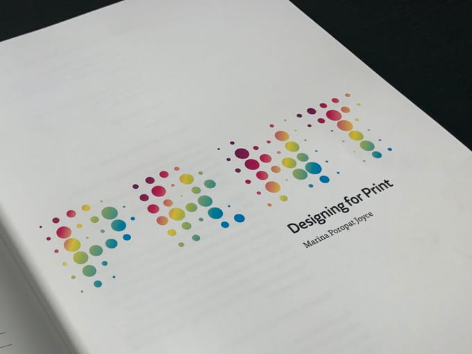 The cover of Print, a book, showing the title made of colorful dots against a white background.